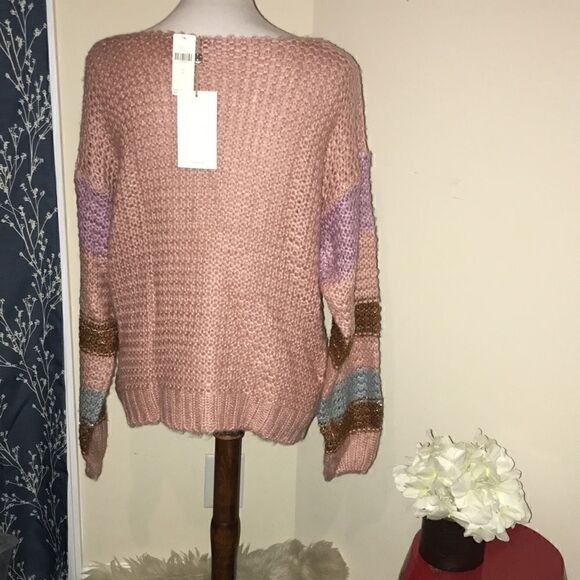 Anthro | Heartloom Metallic Striped Sweater NEW - Picture 4 of 10